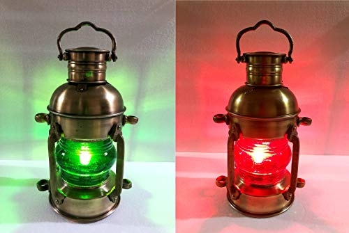 Lanterna nautica in ottone elettrico rosso/verde lampada decorativa appeso lanterna Marine Ship lampada decorazione domestica set di 2
