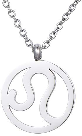Morella Damen Halskette Sternzeichen Löwe Edelstahl Silber im Samtbeutel