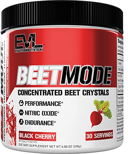 Evlution Nutrition BeetMode - Beet Root Powder - Nitric Oxide Booster - Black Cherry Flavor - Pre or Post-Workout Supplement for Enhanced Energy & Performance - Vegan & Gluten Free - 30 Servings