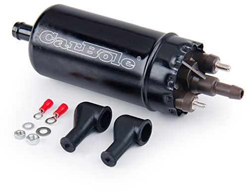 CarBole Pompa del Carburante Elettrica Esterna in Linea a 125PSI,Pompa per Carburante ad Alta Pressione 12V,250BHP,Sostituzione del Codice Duo - Nero