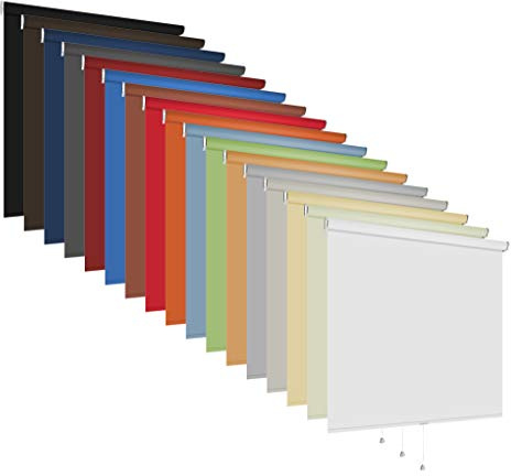 Springrollo Mittelzugrollo Schnapprollo Rollo 60-240 cm breit 150 cm hoch Stoff lichtdurchlässig blickdicht Wandmontage Deckenmontage Sonnenschutz Sichtschutz (Größe 230 x 150 cm / Farbe Grün)