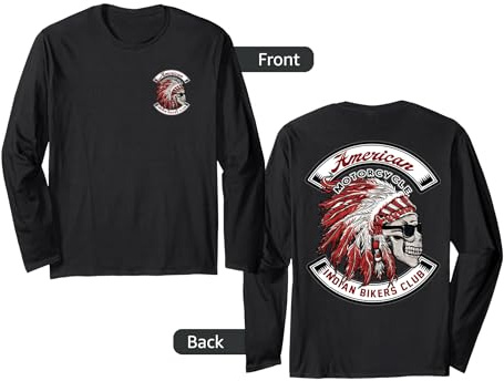 American Motorcycle Indian Bikers Club Motorcycle Biker Bike Long Sleeve T-Shirt