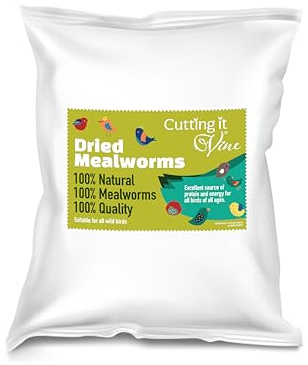 Cutting it Vine Meal Worms (2kg Bag)- Dried Meal Worm Bird Food for Wild Birds in Stay Fresh, Refill Bags