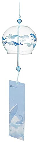 BENECREAT Campanelli Eolici Giapponesi Modello Balena Campane A Vento in Vetro Ciondoli Fatti A Mano per Regali di Compleanno e Decorazioni per La Casa