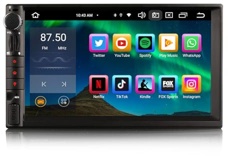 Erisin 8-Core 4GB RAM+64GB ROM Android 12 2 Din Autoradio Bluetooth Schermo Tattile 7 pollici Doppio DIN Autoradio per Nissan Supporto Navigatore GPS Wireless CarPlay Android Auto DAB+ WiFi Radio
