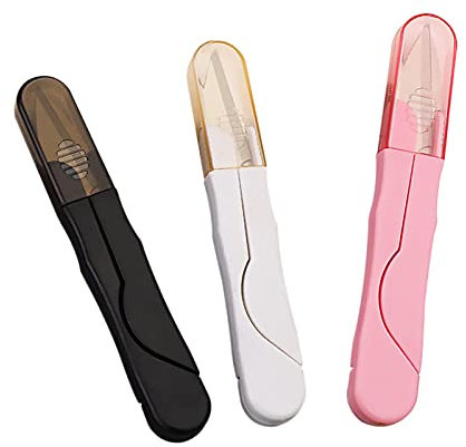 Forbici Da Filo Portatili Tagliafilo,3 Pcs forbici da cucito con coperchio di sicurezza in plastica taglierina a punto croce a forma di U per ricamo tessuto taglio pesca forniture fai da te