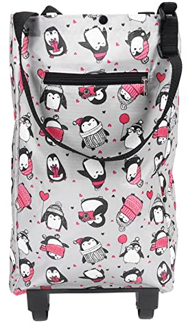 Carro de la Compra con Ruedas Carro de la Compra Grande con Ruedas Plegable con 2 Ruedas, Carro de Servicio de Lavandería con Ruedas de Doble Asa