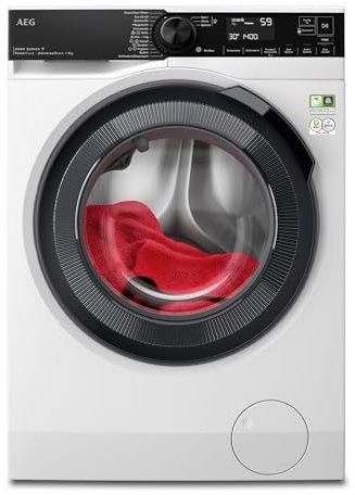 AEG WiFi Waschmaschine, Serie 8000 mit PowerCare-Faserschutz, UniversalDose Schublade, ProSteam® - Auffrischfunktion, 9,0 kg, Leise, Nachlegefunktion, 1400 U/min, LR8E75490