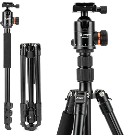 Fotopro 200 cm/79 tum kamerastativ, 2-i-1 aluminium resestativ och 360° huvudben, avtagbart monostativ för DSLR, maximal belastning 8 kg/17,63 pund