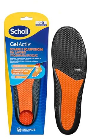 Dr. Scholl's Solette GelActiv Scarpe e Scarponcini da Lavoro, Solette con Tecnologia GelWave Ammortizzante, Supporto Continuo per Persone che Stanno in Piedi a Lungo, Taglia 40-46.5