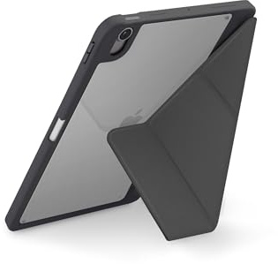 Uniq Moven Folio Tablet Hülle mit ShockArmor Bumper für iPad Air 11, Anthrazit (Grau)