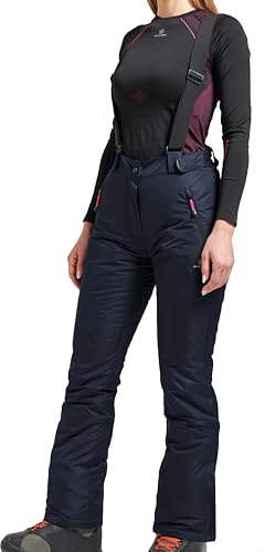 ATHL DPT. Varma skidbyxor/snowboardbyxor/snöbyxor vattentäta 5 000 mm med avtagbara hängslen, Mörkblå, XL