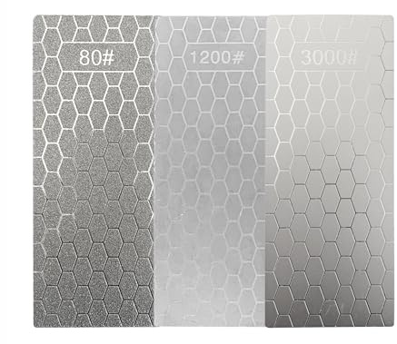 3 Pièces Pierres diamantées, 80 Grit 1200 Grit 3000 Grit de Grossier à Extra Fin Diamant D'affûtage pour Ciseaux de Cuisine Couteaux Outils D'extérieur