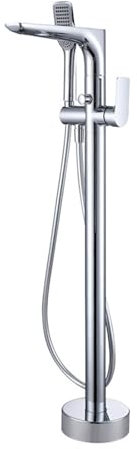 YNIYUJKL Grifos De Bañera De Pie Cromados para Bañeras De Pie Grifo De Bañera Giratorio De 360° con Ducha, Cromado