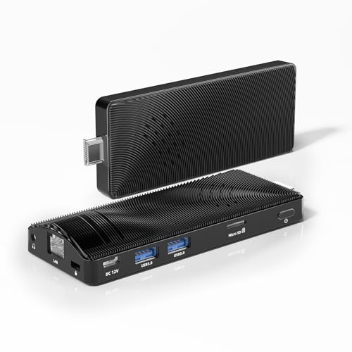 HEIGAOLAPC Fanless Stick PC, Pentium N4200 4GB RAM 64GB eMMC, Mini Computer, 4K Monitor Support, 1080P Video, Gigabit Ethernet, WiFi 5.0, BT 5.0, USB 3.0, PD3.0 for Business Office Industrial IOT