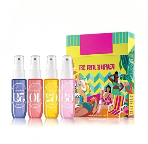 Set de 4 aerosoles corporales perfumados, 30 ml cada uno, fragancia para cuerpo y cabello