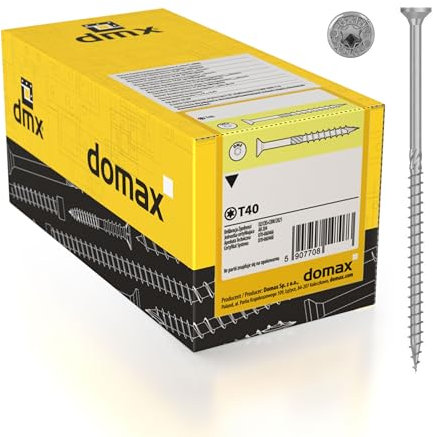 DMX - Tornillos para madera Torx - Tornillos para paneles de fibra - Tornillos 5,0x70 - Tornillos de construcción - Juego de tornillos 200 piezas - Tornillos para terraza - Juego Torx - Tornillos para