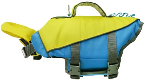 FANSHINUO Chaleco de natación reflectante para perro, con asa de elevación fuerte para natación, barcos, actividades acuáticas, traje salvavidas