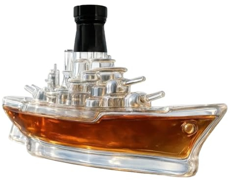 Glaskaraff - Deluxe 350 ml krigsfartyg burk behållare dryckesflaska set samlingssystem | för hemmabar födelsedagsfest bröllop semester samling affärsmöte gåva