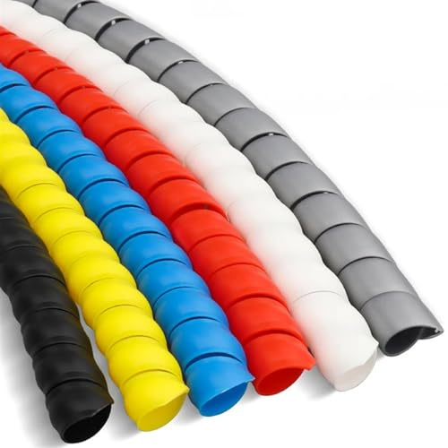 1 metro di avvolgimento del cavo di copertura avvolgente tubo flessibile spirale organizzatore del cavo protezione del filo manicotto tubo di avvolgimento(14mm Red)