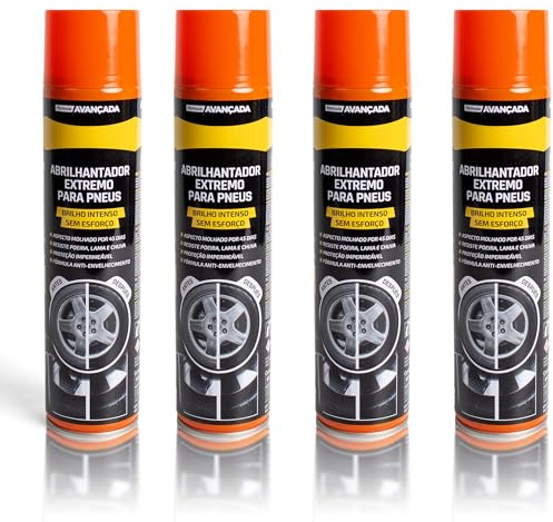 BESCH Pack de 4 Abrillantador de Neumáticos en Spray 650ml, Restaurador de Gomas con Efecto Brillo Intenso - Protección Duradera contra Agua y Suciedad, Renovador para Ruedas de Coche