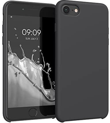 kwmobile Cover per Apple iPhone SE (2022/2020) / iPhone 8/7 Custodia - Back Case per Smartphone in Silicone TPU - Protezione Gommata - nero matt