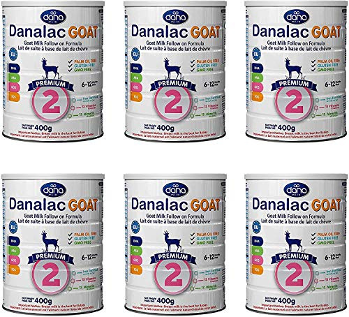 Danalac Étape 2 Lait de Chèvre Formule de Suite en Poudre pour 6-12 Mois Bébés 400 g 1 Unité