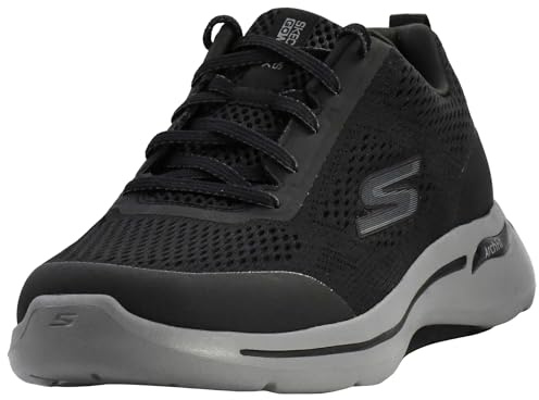 Skechers Men's Go Walk Arch Fit - Idyllic Sneaker, Black/Grey, 11 M US