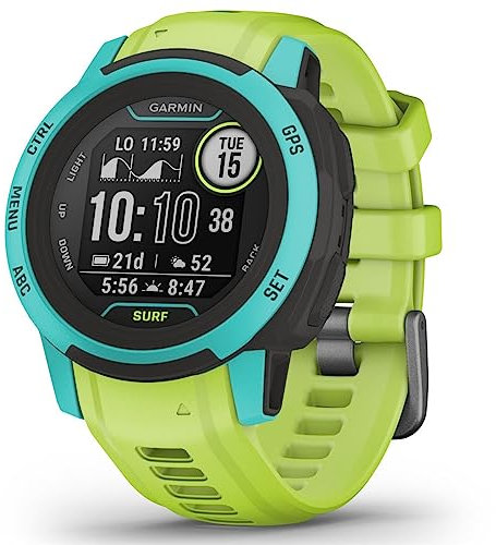 Garmin Instinct 2S, Surf-Edition, Smaller-Sized Rugged Outdoor Watch with GPS, Surfing Features, Built for All Elements, Multi-GNSS Support, Tracback Routing and More, Waikiki