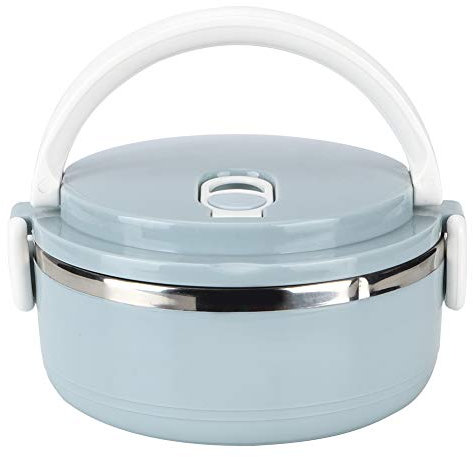 Lunchbox, Brotdose Edelstahl Erwachsene Luftdichte Brotdose Ellipse Lunchtasche für Salate unterwegs, Snacks und Lunch BPA Frei 0.7L(Einzelne Schicht)