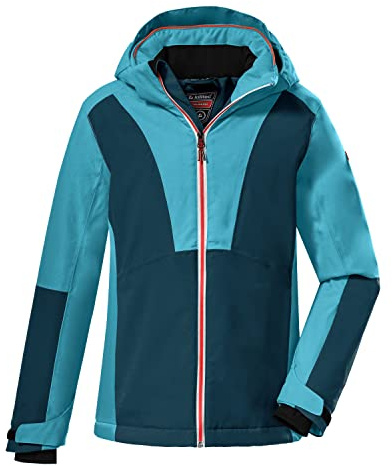 Killtec Mädchen Ksw 155 Grls Jckt Skijacke Funktionsjacke mit Kapuze und Schneefang, Türkis, 152 EU