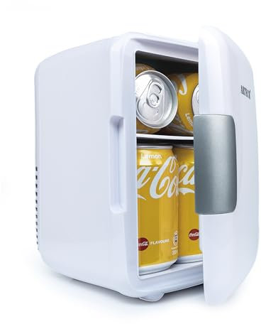 ARTECH 4 Litre Mini Fridge for Bedroom – Portable Desk Fridge, 6 Can Small Fridge with AC/DC Power, Cooler & Warmer for Home, Office, Car, Travel, Skincare, Drinks & Snacks