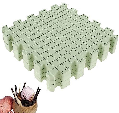 Blocking Mats for Knitting, 4Pcs Ultra Thick Foam Blocking Board Portable Grid Knitting Board Reusable Foam Crafts Blocking Mats for Beginner Knitting Lover DIY Gift Craft (12x12 inch)