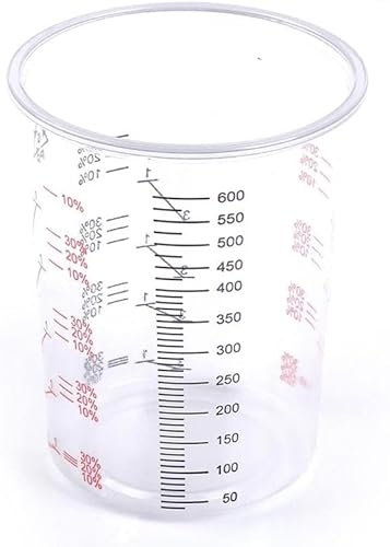 50x Lackmischbecher Plastikbecher Messbecher | 650ml | Farbe, Epoxid, Polyester mit Skala und Mischungsverhältnis