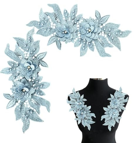 Huamengyuan Abnehmbarer Kragen Stickerei Hohles DesignBlusenkragen Einsatz DamenFalscher Kragen für Blusenkleider Pullover Hoddies