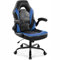 DUMOS Sedia da Gaming, Pelle Metallo, Nero/Blu, Standard