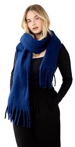 Kelp Women Winter Scarf - Ocean Blue - Warm Cosy Neck Scarf for Women - 100% Recycled Polyester Ladies Scarves for Cold Weather