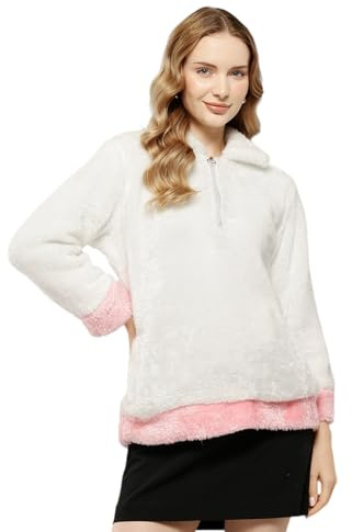 Aarika dam vintertröja vit rosa, Vit/rosa, 38