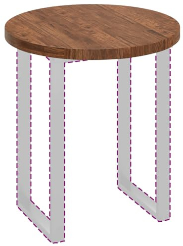 vidaXL Tischplatte Hellbraun Ø 70 x 4 cm Massivholz Eiche, Moderner runder Eichen-Tischplatte, wendbares Design, stylische Essfläche, praktisches Möbel für Wohnzimmer