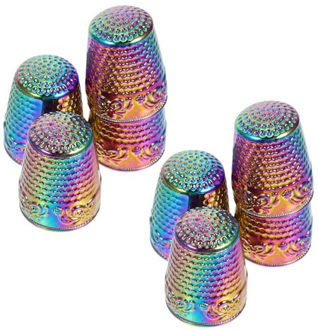 JOINPAYA Lot de 8 Set de Dés à Coudre en Métal pour Couture à la Main Protège-Doigts Ergonomiques pour Broderie et Quilting Accessoires de Couture Vintage pour Travaux D’Aiguille