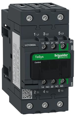 Schneider Electric, TeSys D contactor - 3P - <= 440 V - 65 A AC-3-24 V DC coil, LC1D65ABBE