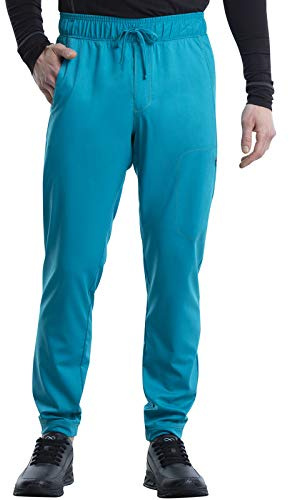 Cherokee Joggers for Men Modern Fit Scrub Pant with Drawstring Waistband, 5 Pockets, Soft 2-Way Stretch Fabric - WW012T, XL T Teal Blue