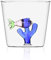 Ichendorf 9352055 Vaso con Pescado Rosa/Algas Azules, Cristal