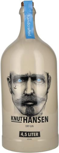 KNUT HANSEN DRY GIN | Weltweit ausgezeichnet | 14 regionale Zutaten wie Wachholder, Gurke, Basilikum | Abgefüllt in nachhaltiger Keramikflasche | 4,5L