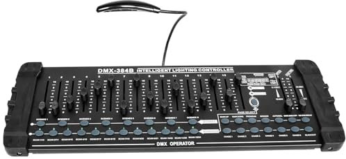 UKing Controlador DMX, 384 Canales DMX512 Controlador Consola 240 Escenas Programables para Control DMX Panel de Luz Fiesta DJ Disco Moving Head Luz Escenario Lámpara Operador Equipo