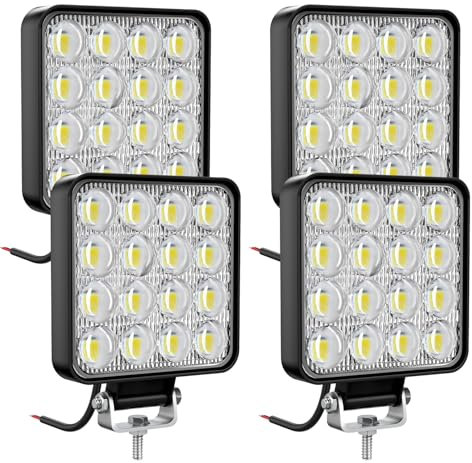 antom Faro da Lavoro LED 4X72W quadrato 3,3 pollici faro 12v 24V IP67 impermeabile luce di retromarcia faro ausiliario auto per escavatore trattori trattori ATV camion