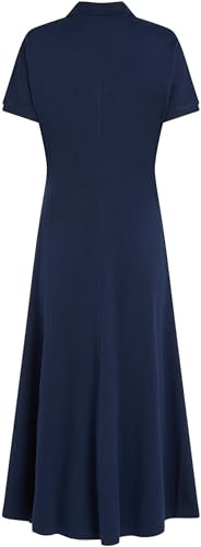 Tommy Hilfiger Robe Polo Femme Lyocell Midi, Bleu (Dark Night Navy), XS