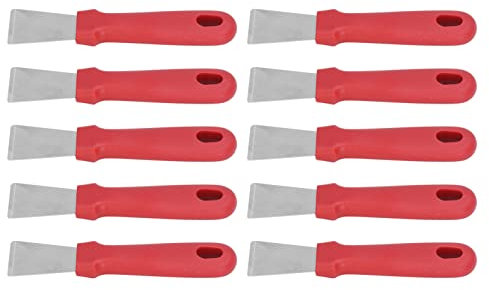 Coltello per stucco da 10 pezzi, robusto design ergonomico in acciaio inossidabile di lunga durata con impugnatura antiscivolo, raschietto da banco per applicazioni larghe