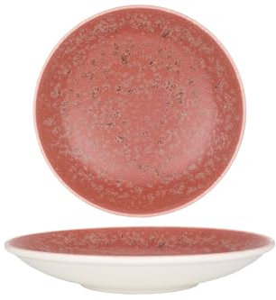 Rinart Piatto profondo - Rosa - Porcellana - 25 cm (900cc) - set di 6