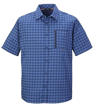 killtec Herren Funktionshemd/Hemd Kurzarm/Outdoorhemd KOS 44 MN WVN SHRT, dunkelblau, M, 42790-000